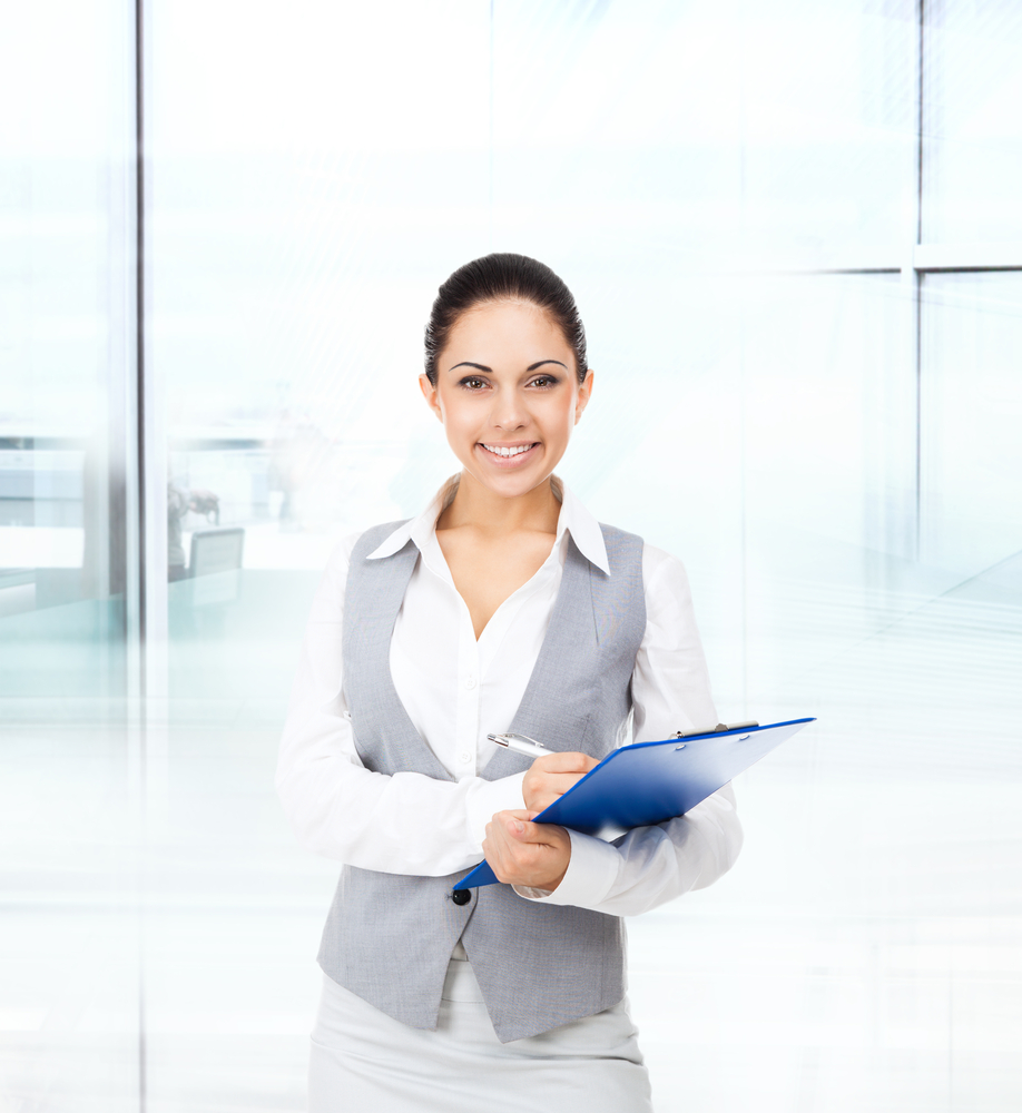 Businesswoman with a clipboard